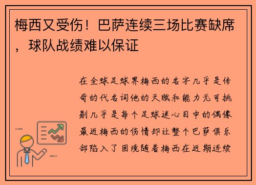 梅西又受伤！巴萨连续三场比赛缺席，球队战绩难以保证
